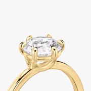 Round Cut - Plain Band - 6 Prong Classic Ring - 14 K Gold